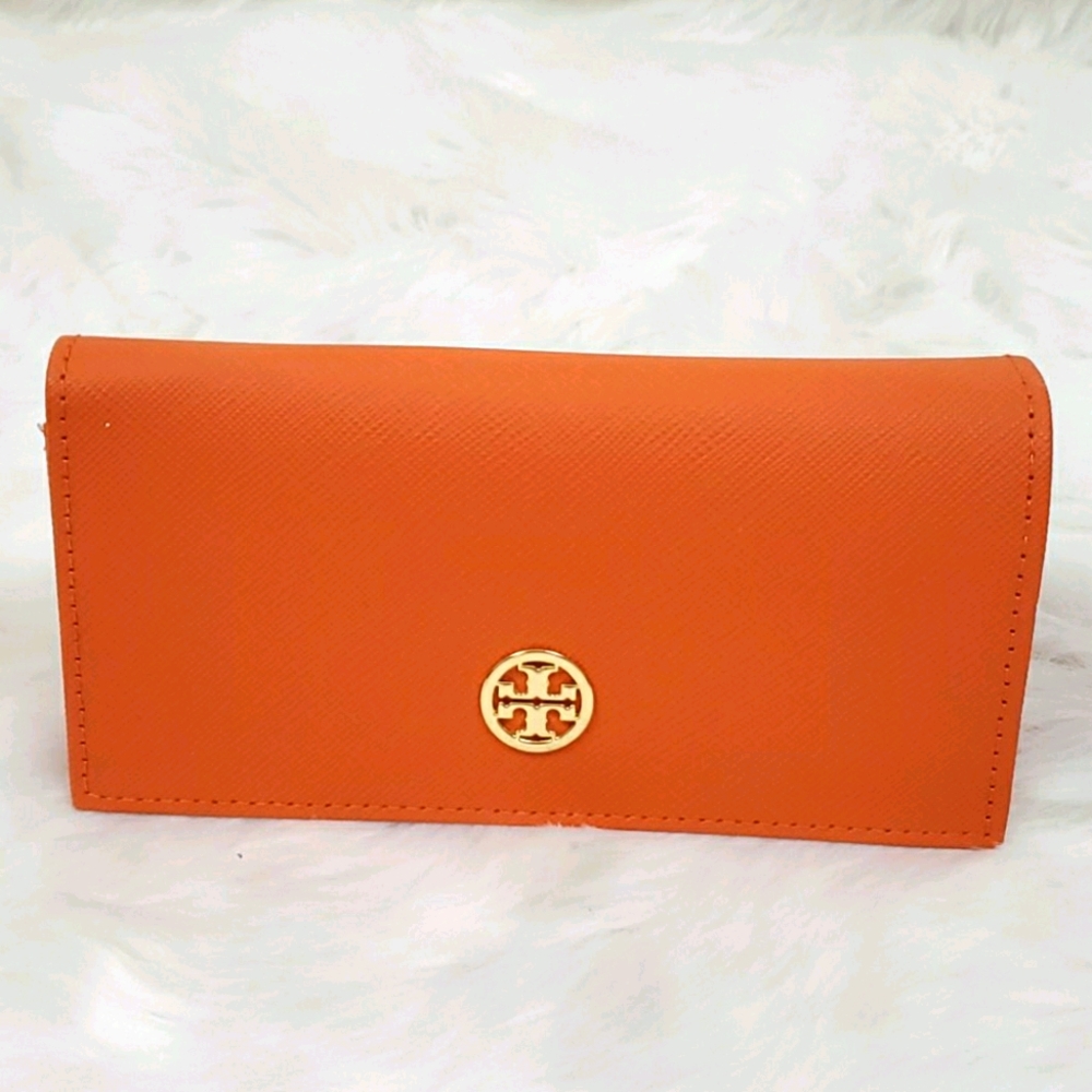 Tory Burch upper leather sunglasses case orange